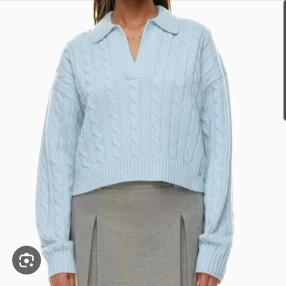 Aritzia Sweaters - Aritzia Sunday Best Wool Lottie V-Neck Sweater / baby blue